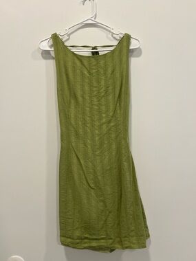 Olive Green Sleeveless Mini Dress
